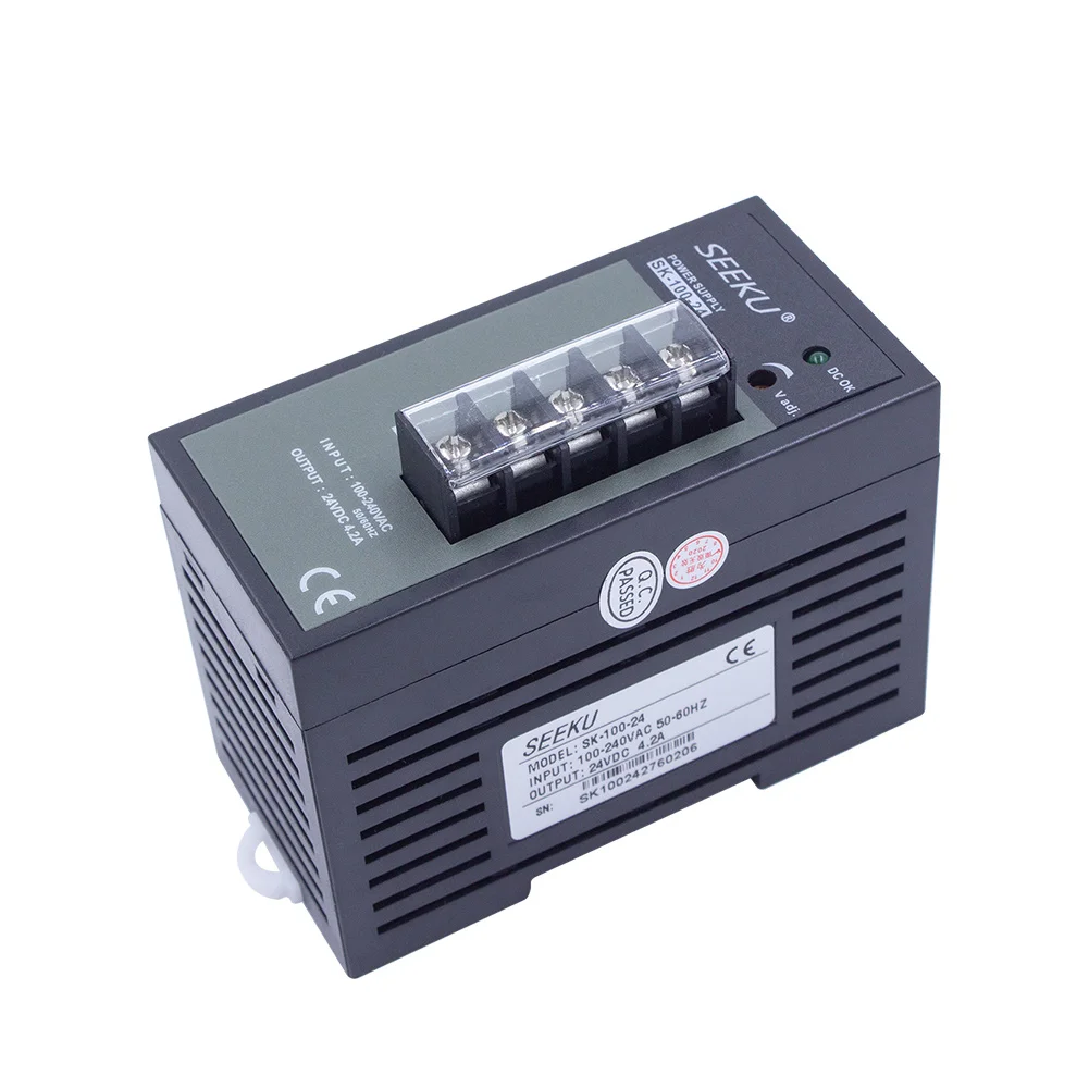 Industrial AC to DC power SK-100-24 4.2a supply 100W DC24V din rail 24v power supply project use