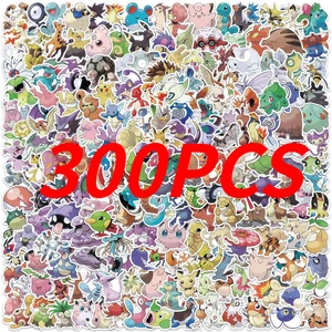 100/200/300pcs Pokemon Kawaii Pikachu 스티커 장식 장식 데칼 노트북 스케이트 보드 자동차 수화물 전화 방수 스티커 장난감 8 최고의 영업 포켓몬 생일 선물 -17