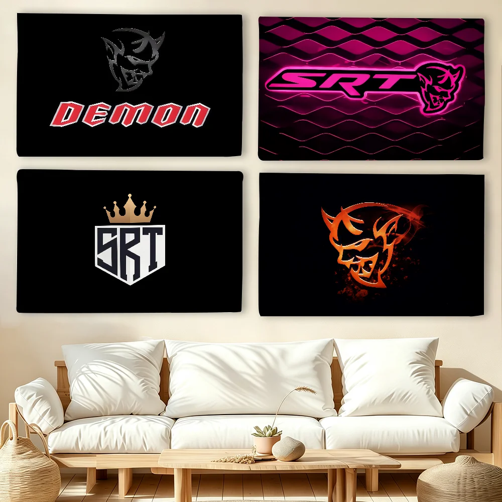 Fahion Car D-Dodge S-SRT Demon Flag For Living Room Home Dorm Decor Wall Outdoor Camping Party Banner Gifts