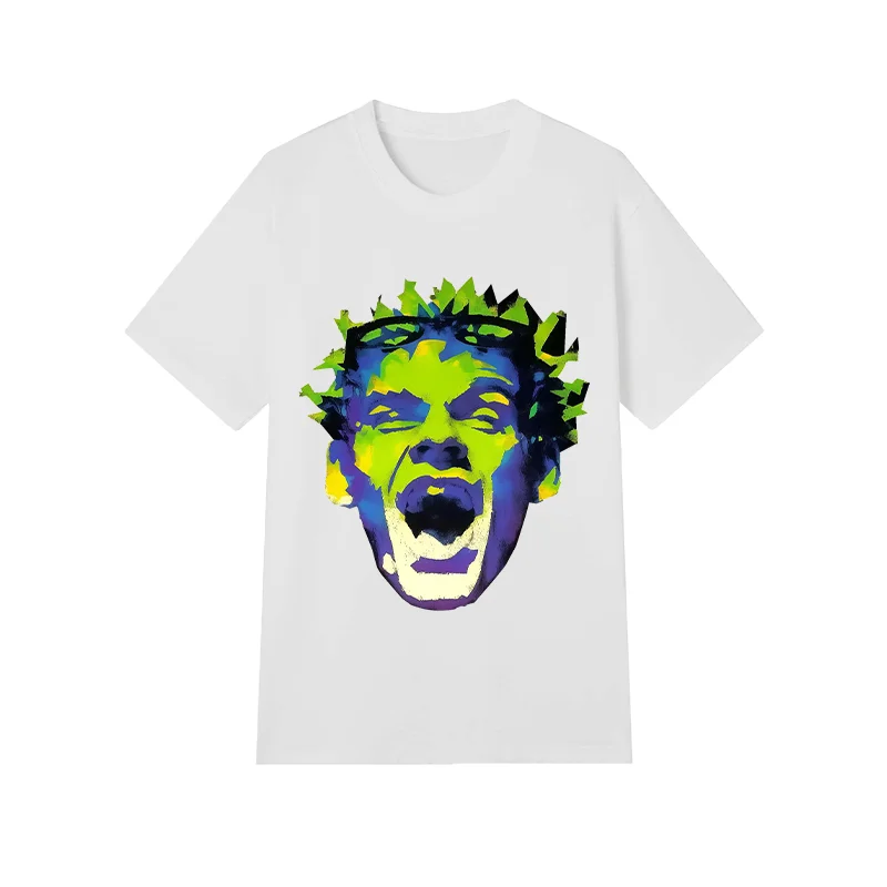 Stylish Printed Men T Shirt 230g Thick Cotton Non Fading Fashion Street Tops Comfortable Male Plus Size M 4XL 1PC