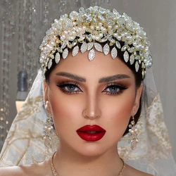 DZ065 Wedding Crown Brides Hair Accessories Rhinestone Bridal Jewelry Earring Sets Crystal Bridal Headband Fashion Headpiece