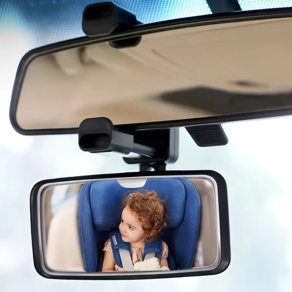 360-Degree Rotation Car Baby Observing Mirror Safe Driving Wide Field Car Auxiliary Mirror Clip-On Universal