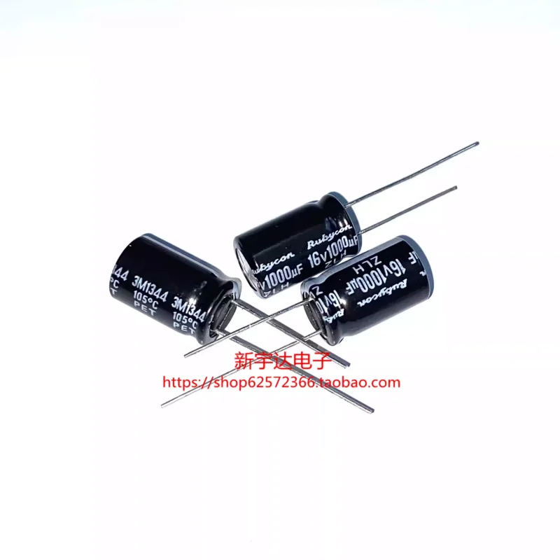 

10-100PCS 1000UF16V Japanese Ruby 16V1000UF 10X16 ZLH high-frequency low resistance electrolytic capacitor