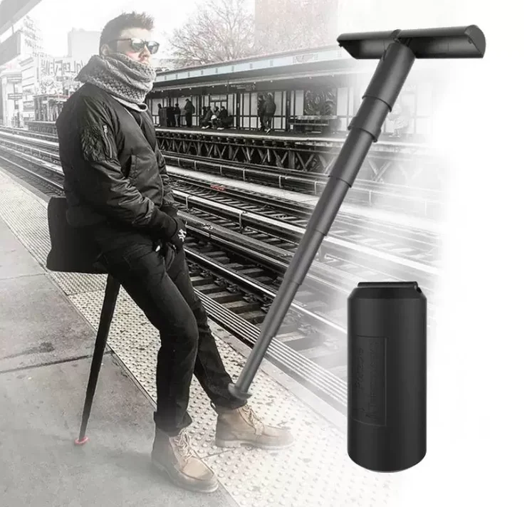 

Folding Telescopic Stool for Travel & Outdoor Queue, Portable Compact Seat for Train Bus Subway, Lightweight Collapsible Chair