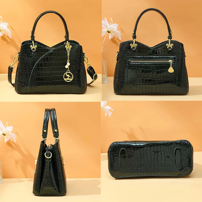 Women's Bag New Fashion Atmosphere Women's Bag Large Capacity Crocodile Pattern One Shoulder Retro Women's Handbag