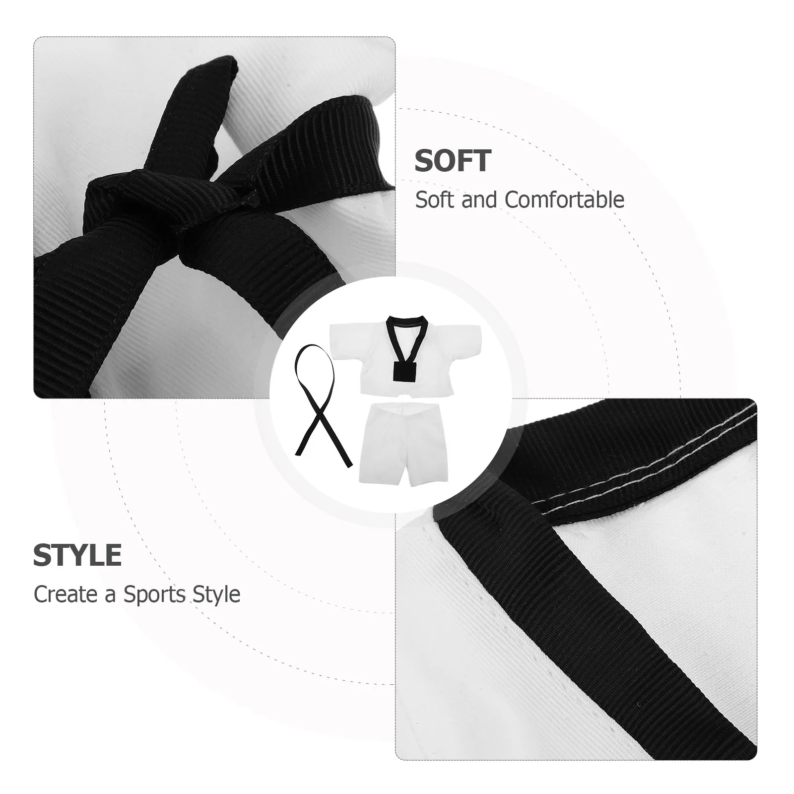 

1 Set Karate Outfit with Belt Martial Arts Uniform for Stuffed Animals Perfect Karate Taekwondo Judo Dress-Up Playing