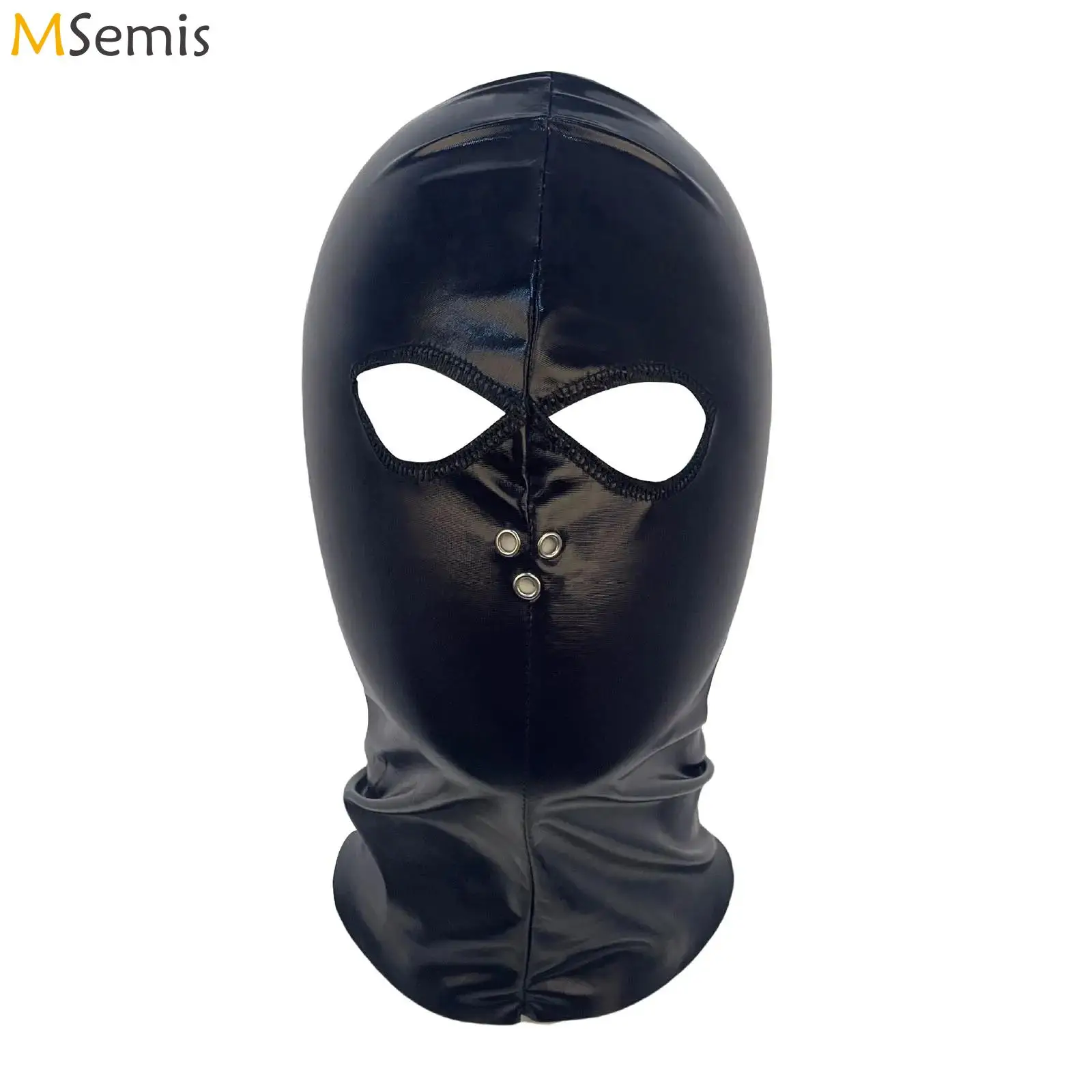 تأثيري Wetlook هود رئيس اللاتكس قناع القراصنة القبعات الجلدية رئيس تنفس غطاء قناع الوجه ل CS لعبة هالوين كرنفال قناع