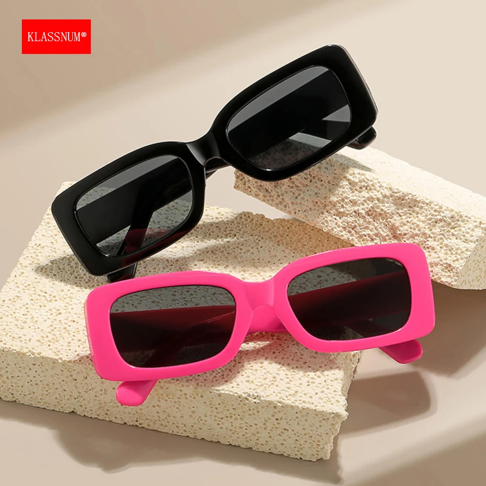 KLASSNUM Vintage Small Square Sunglasses Women Hip Hop Punk Sun Glasses Men Party Eyepiece Luxury Brand Design UV400 Wholesale