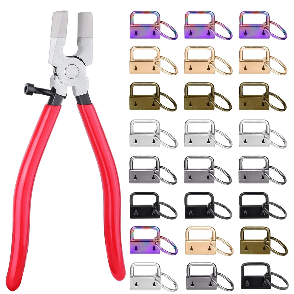 Hardware para llavero, 18 Uds., herrajes para llavero con cordón con alicates para llavero, herramienta para llavero y abrazadera de pulsera, suministros de Hardware