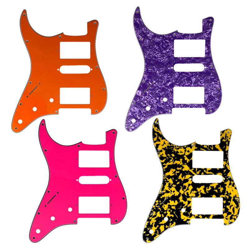 Pleroo Guitar Parts - Left Handed 72' 11 Screw Holes Standard Two Humbuckers Single St HSH PAF Guitar Pickguard Scratch Plate