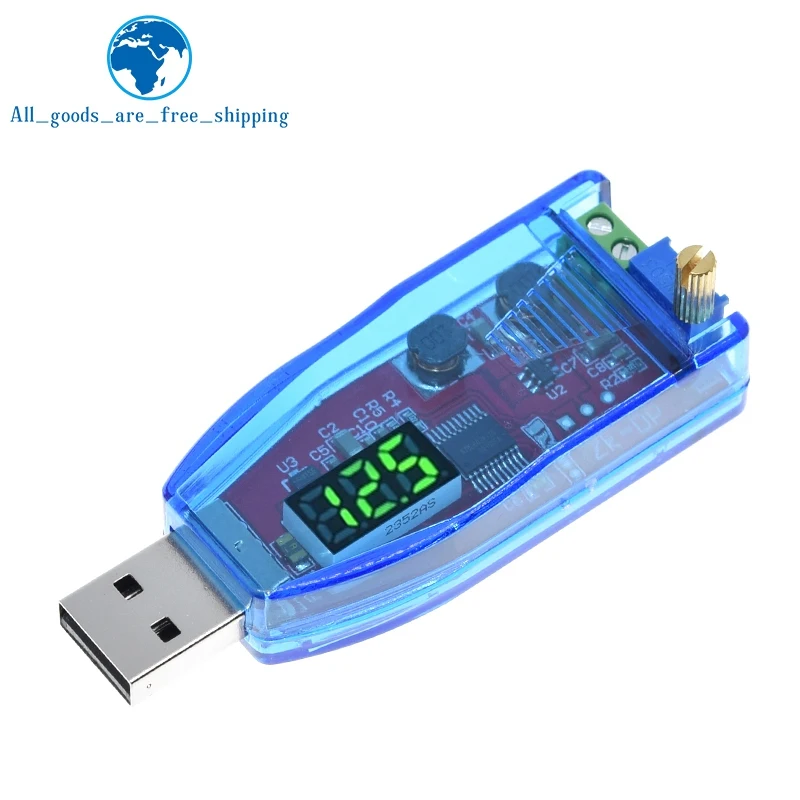 TZT LED DC-DC 5V To 1-24V Adjustable Potentiometer USB Step Up/Down Buck Boost Converter Power Supply Voltage Regulator Module image 3