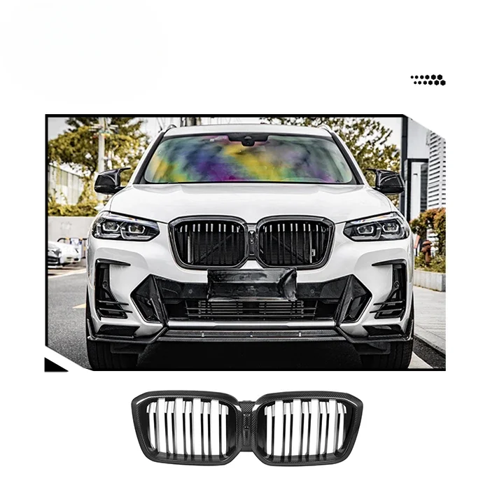 

SQ Style Dry Carbon Fiber Front Grill For Bmw X3 G01 Carbon Fiber Grille Fit For X3 G01 IX3 G08 EV 2022-INcustomcustom