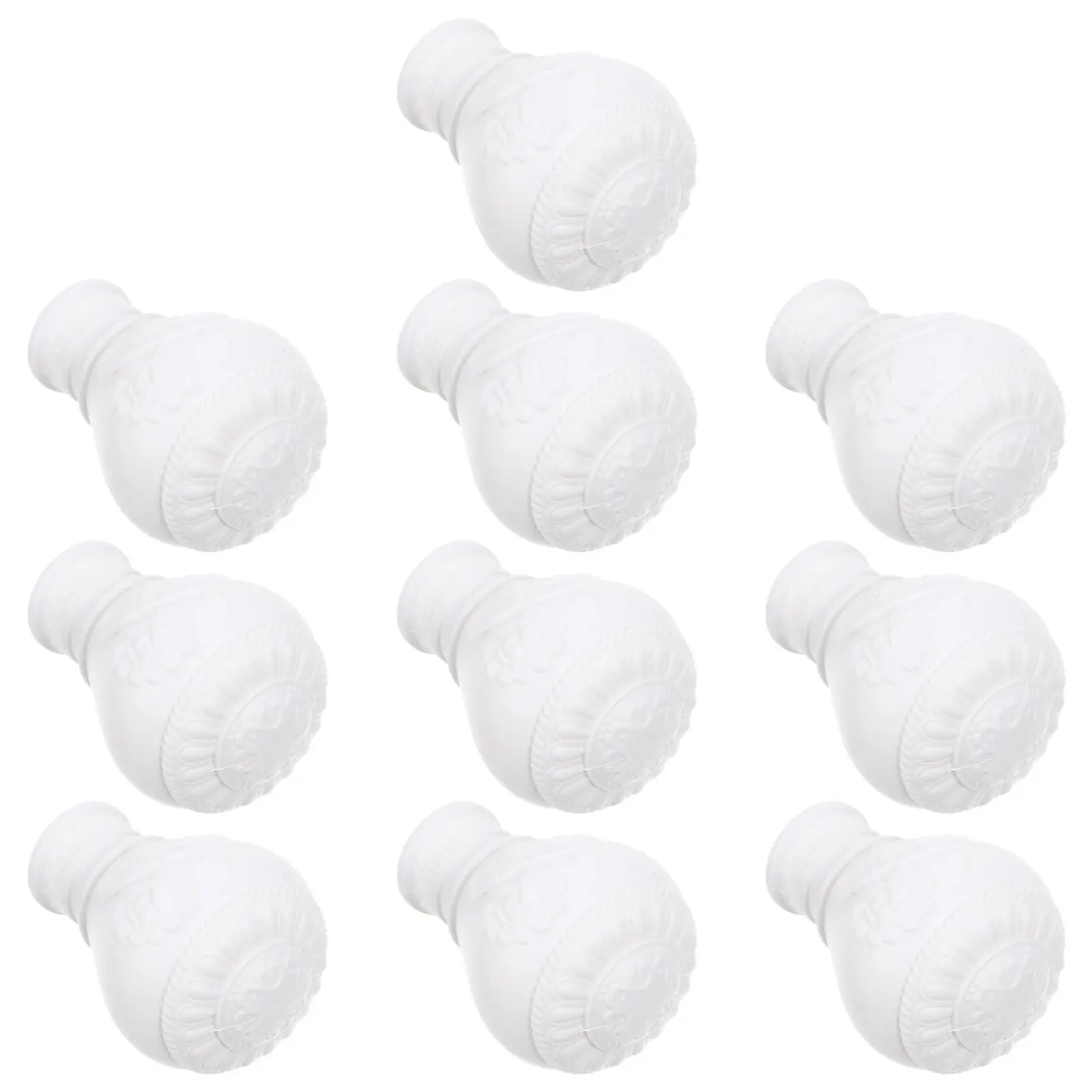 

10Pcs Curtain Rod Ends Finials Decorative Head Plugs for Home Office Curtains Premium Plastic Construction Elegant Cutout Style