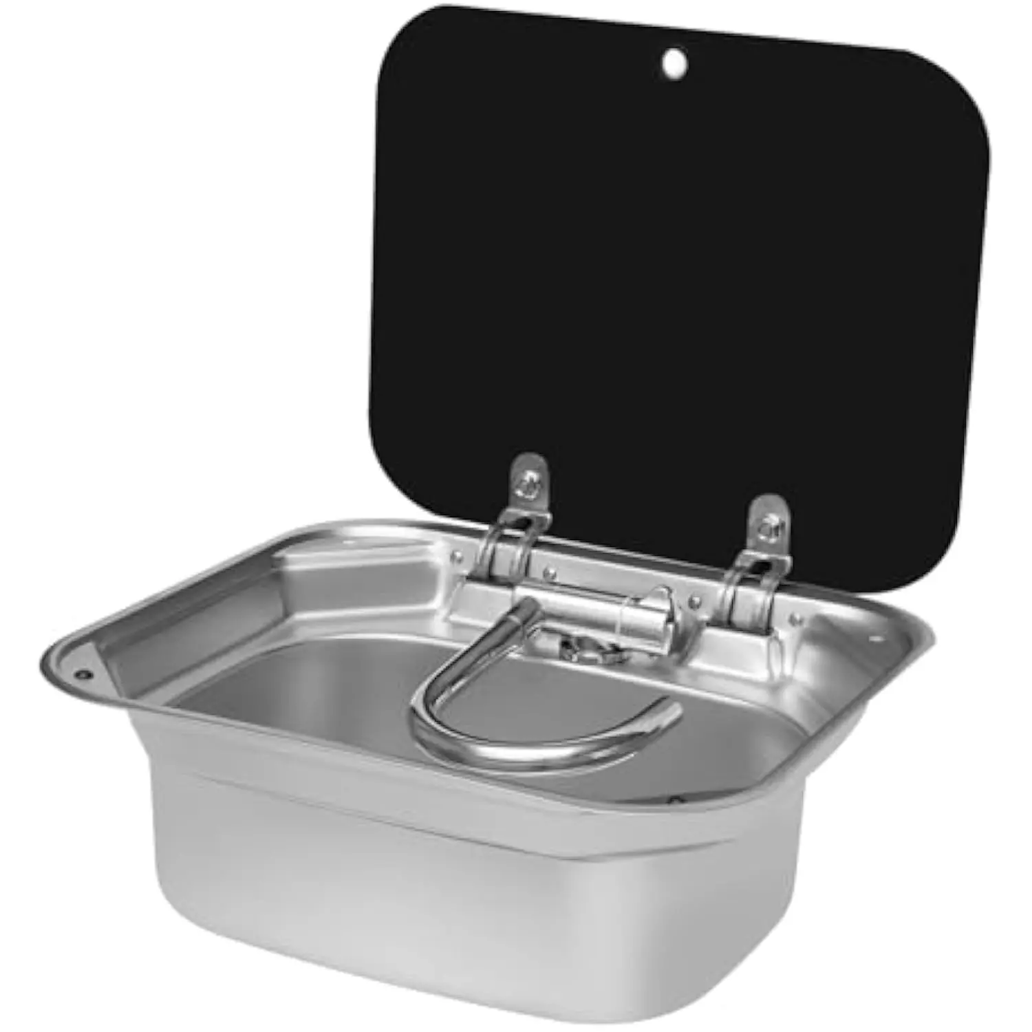 

Rv Kitchen Sink With Folding Faucet & Lid, Single Bowl Drop In Sink, Stainless Steel Hand Wash Basin, Caravan Van Camper Sink S