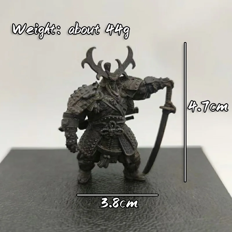 Copper Japanese Shogunate Samurai Figurines Miniatures Vintage Metal Soldiers Model Statue Desktop Toy Ornament Decoration
