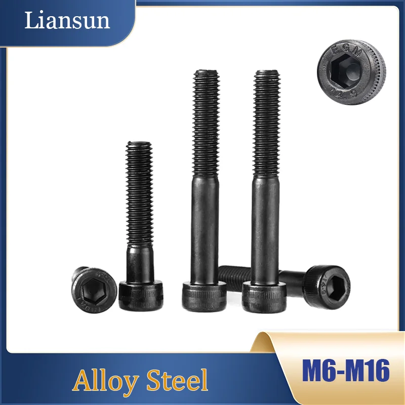 

Black Hexagon Hex Socket Cap Head Screw Bolt M6 M8 M10 M12 M14 M16 Alloy Steel Half Thread Lengthened Hex Socket Cap Head Screw