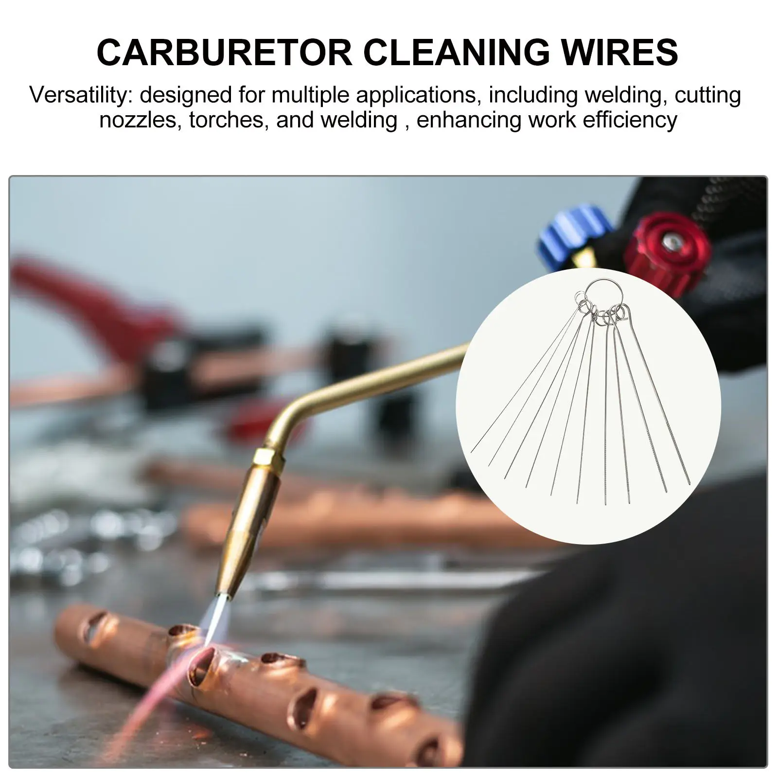 6Pcs Premium Stainless Steel Tip Cleaner Kit for Welding Torch Nozzle Carburetor Cleaning Cutting Torch Accessories Welding