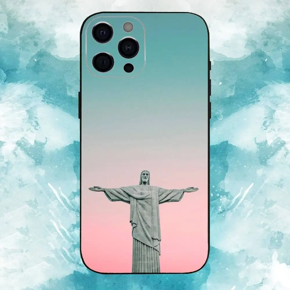 Christ the Redeemer Brasil   Phone Case For iPhone17,16,15,14,13,12,11 Plus,Pro Max Soft Black Cover