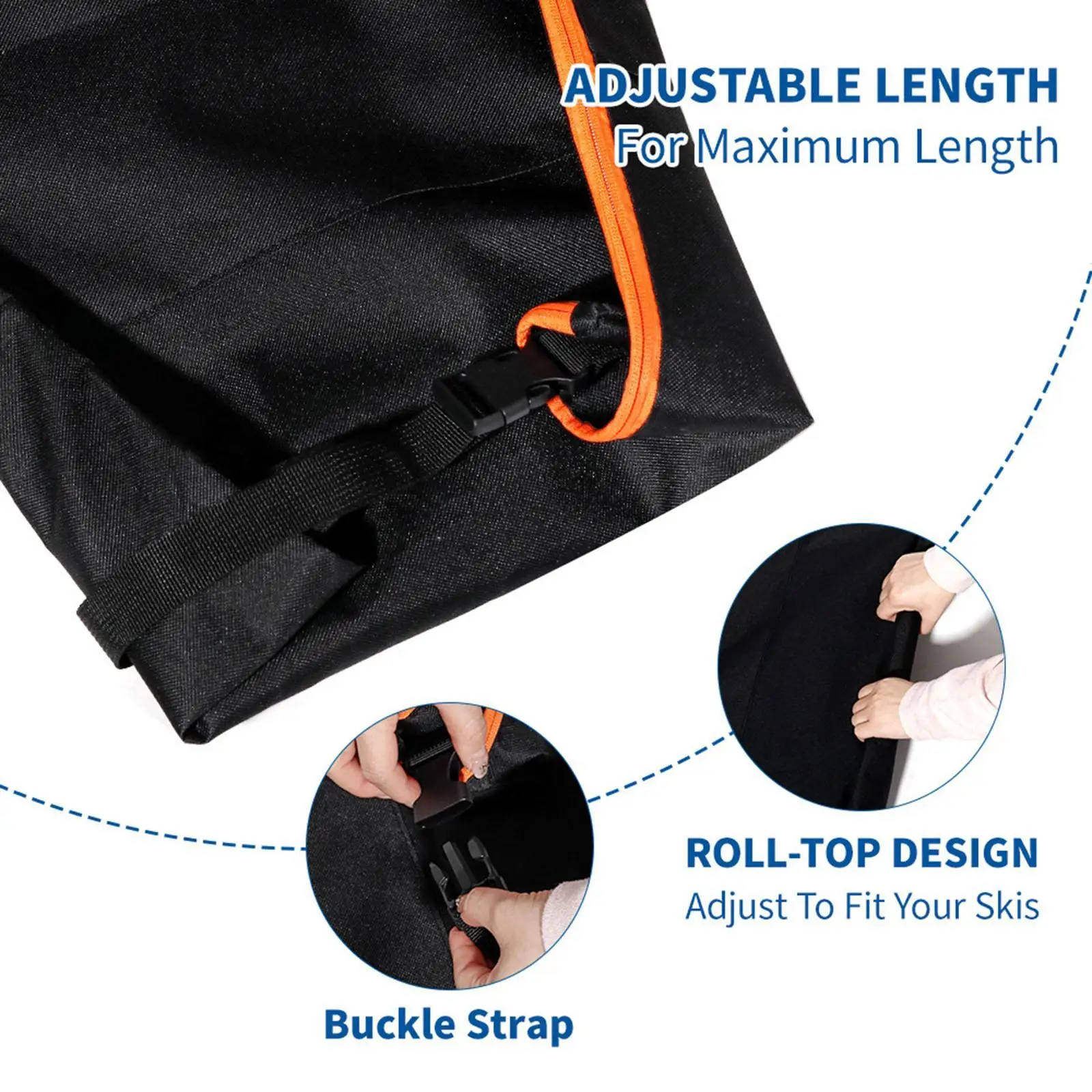 

Oxford Cloth Ski Bag Water Resistant Snowboard Backpack Sturdy Storage Pouch for Snow Sports and Air Trips