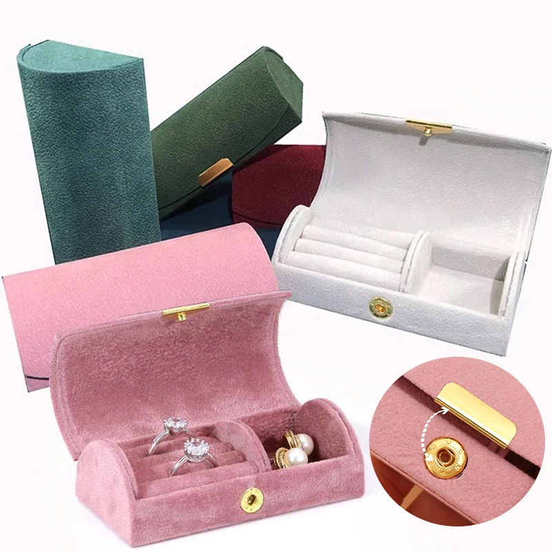 

Портативные мини-коробки для хранения ювелирных изделий, путешествия, антиокислительное кольцо, серьги, ожерелье, коробка для аксессуаров для ювелирных изделий, бархатные тканевые чехлы