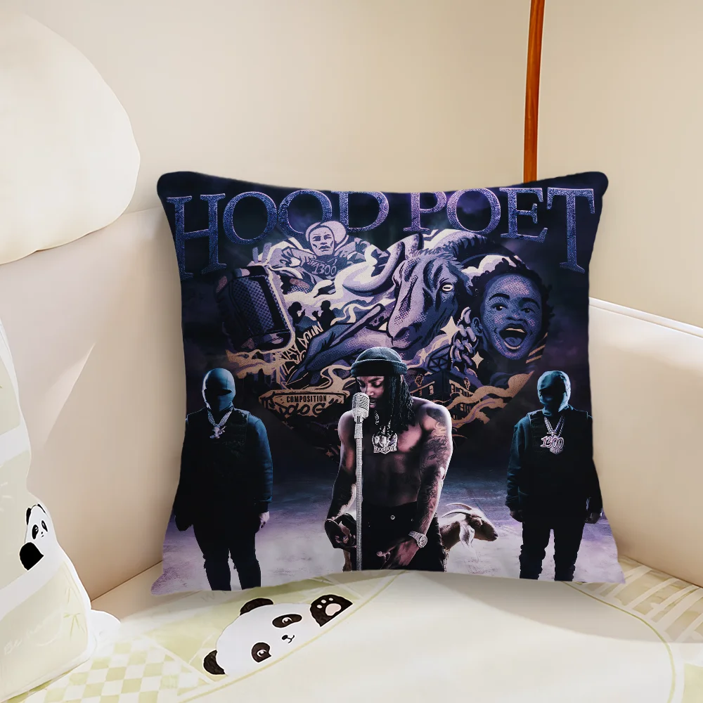 Rapper P-Polo G Hood Poet Pillow Case Living Room Sofa Cushion Cover Suitable For Home Bedroom Room Decoration