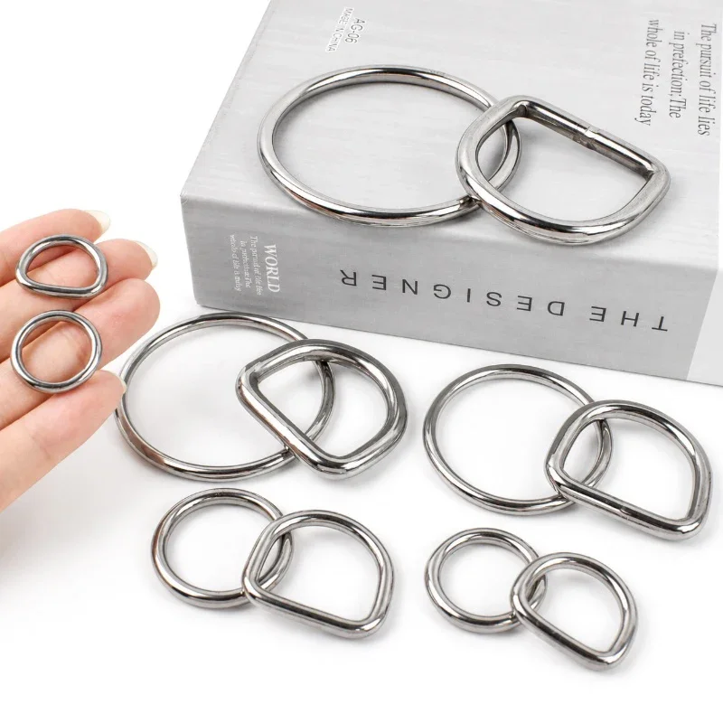2/5Pcs 15-50mm Stainless Steel O D Ring Buckles Handbag Strap Connector Rings Leather Craft Clasp Carabiner Belt Hook Bag Parts