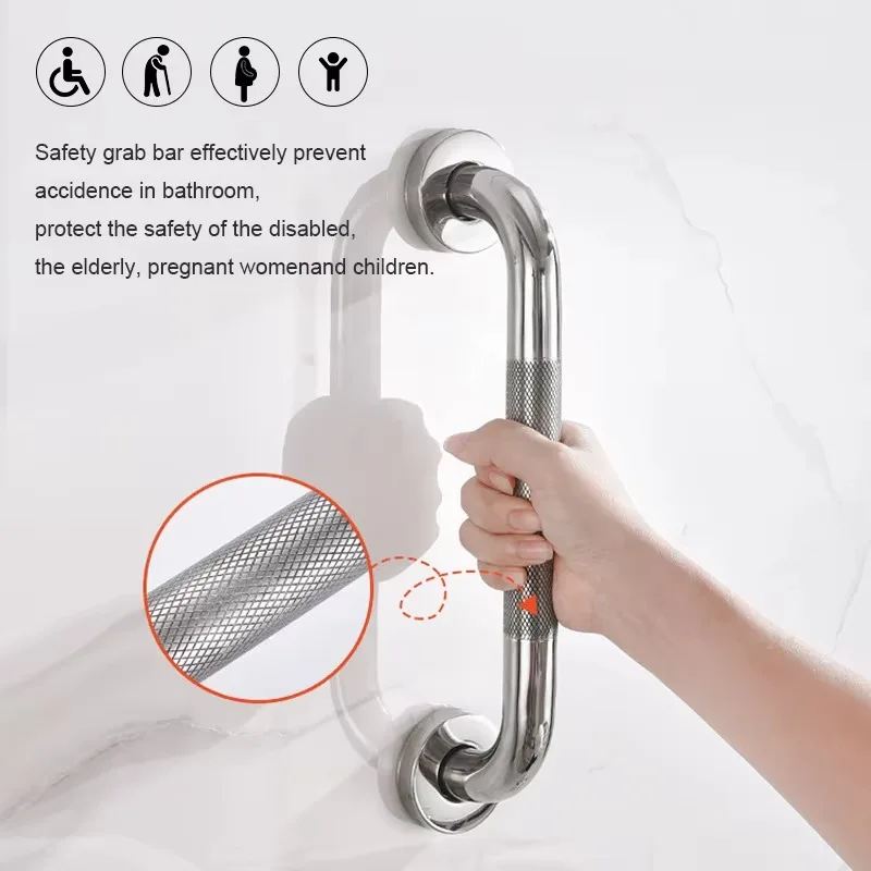 bathroom accessories Toilet Wall-Mounted Straight Knurling Grab Bar Handrail Bathroom Safety Grab Bar for Bathtubs Showers Secur