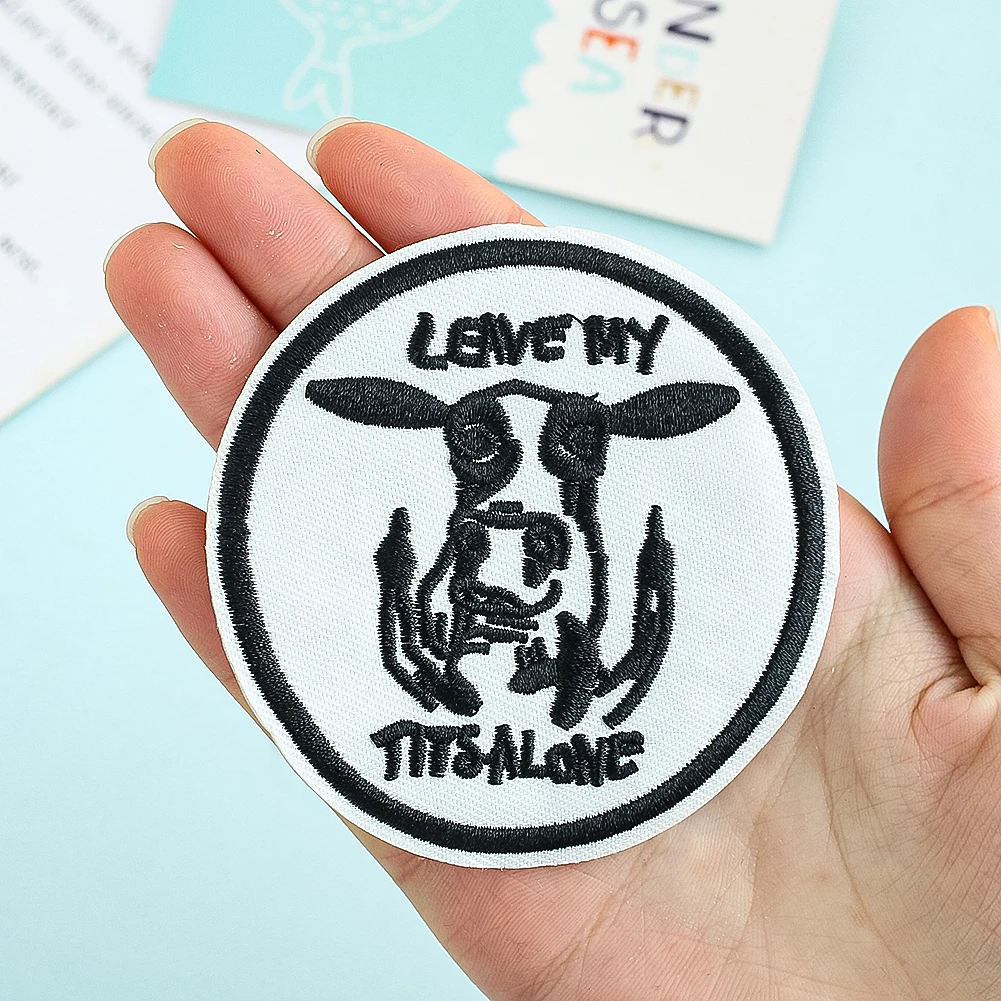 2PCS Cartoon Pet Dog Patches Embroidery Supplies Custom Iron on Transfers for Clothing DIY Apparel Sewing Stickers Accessories