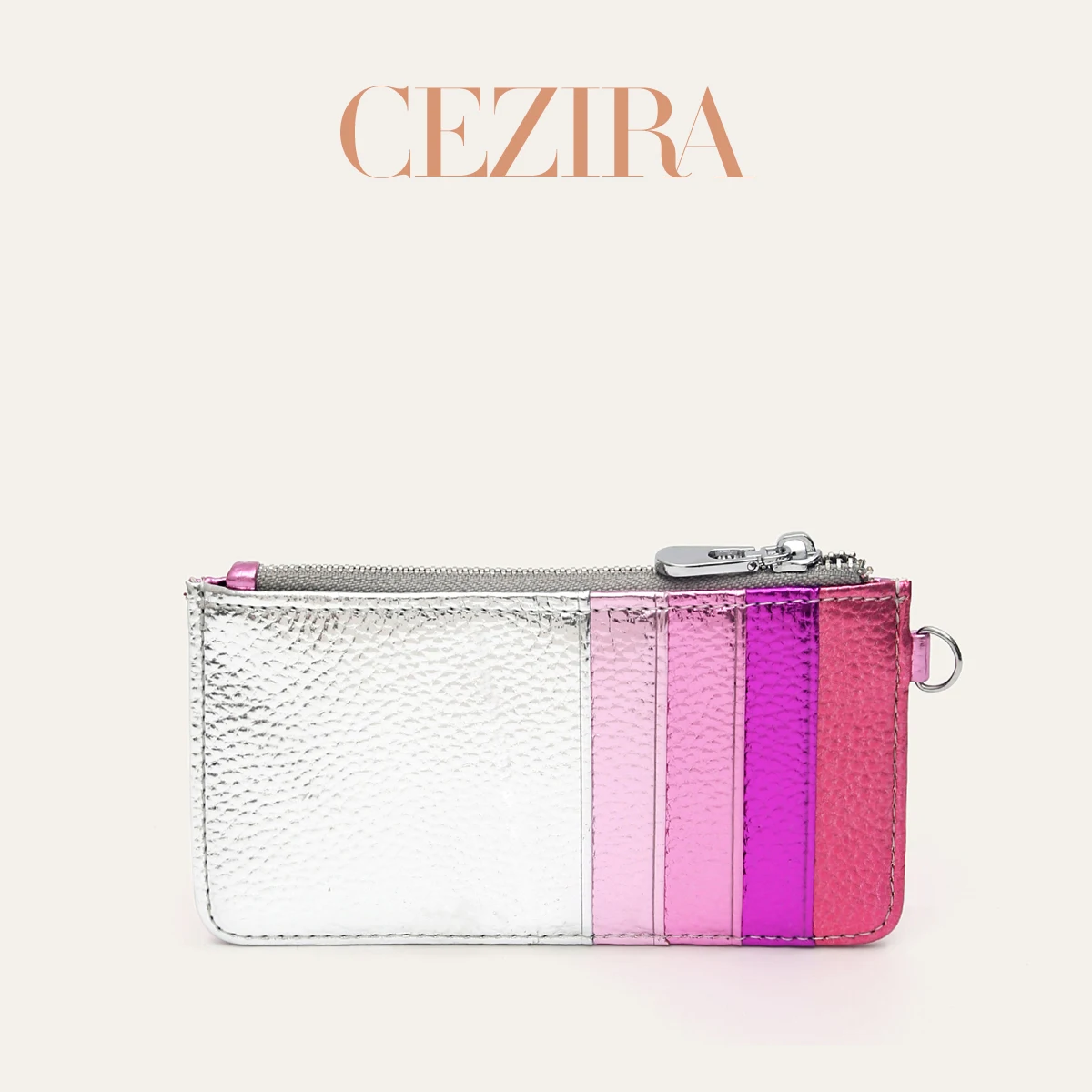CR Metallic Rainbow Stripes Small Square Crossbody Bag Women PU Vegan Leather Magnet Flap Cover Metal Chain Shoulder Purse Daily