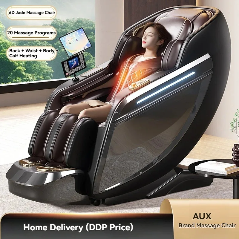 

6D нефритовые массажные кресла с подогревом, полное тело, нулевая гравитация, SL-трек, шиацу, умное массажное кресло с функцией сканирования тела и глубоким растяжением