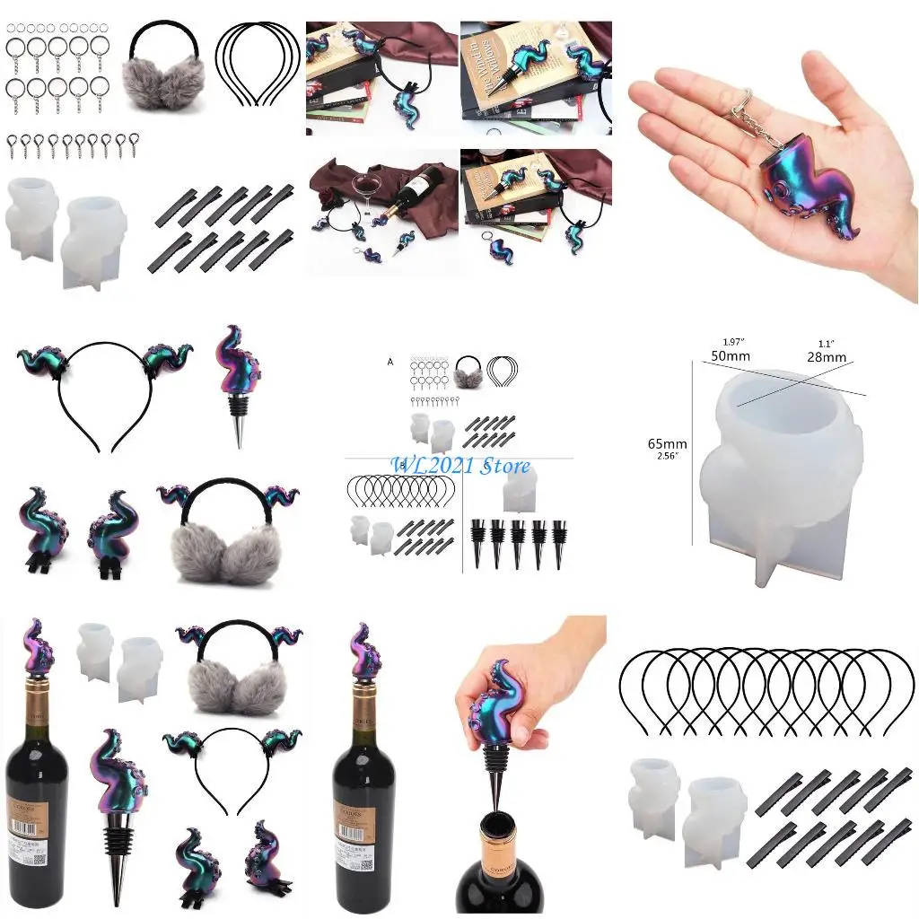 

G5GC Personality Octopus Tentacles Silicone Mold Muiltpurpose Resin Moulds Ornament