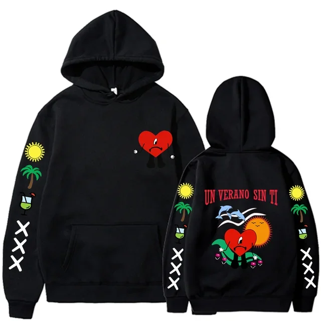 

Men Women Fashion Bad Bunny Hoodies Kids Hip Hop Hoodies Sweatshirts Long Sleeve Hooded Sweat Girl Coats Un Verano Sin Ti Hoodie