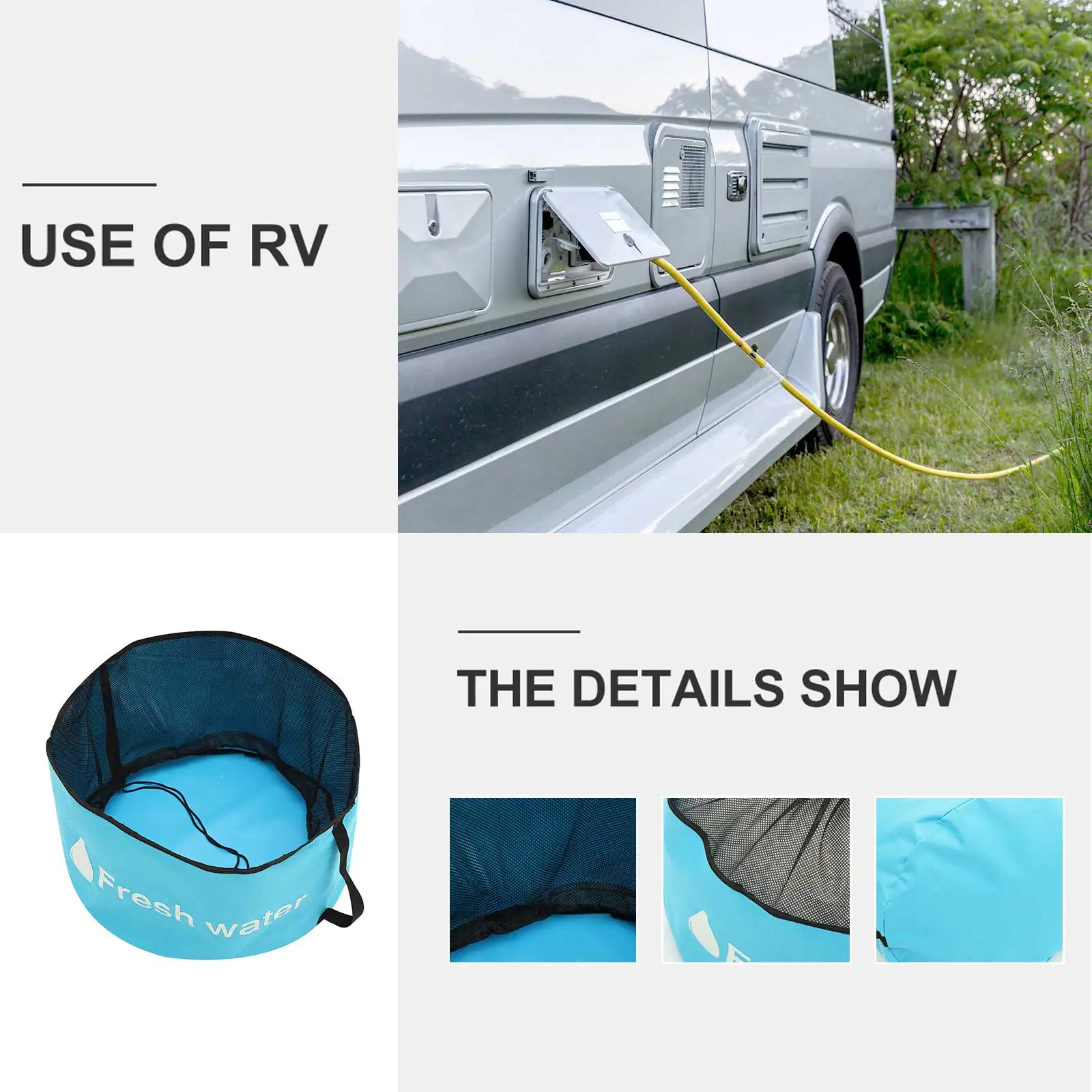 

Waterproof Hose Storage Bag RV Tool Bags Cable 600D Oxford Cloth Pipe Large Capacity Tool Storage Multi Function Wire Repair
