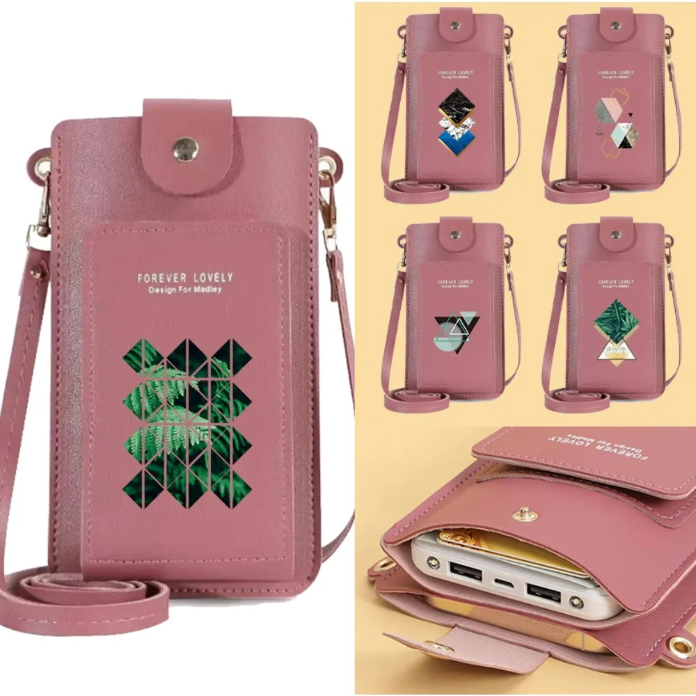 

Simple Portable Women Bags Shape Pattern Mobile Phone Bag Card Lightweight Versatile Crossbody Shoulder Strap Handbag Wallets