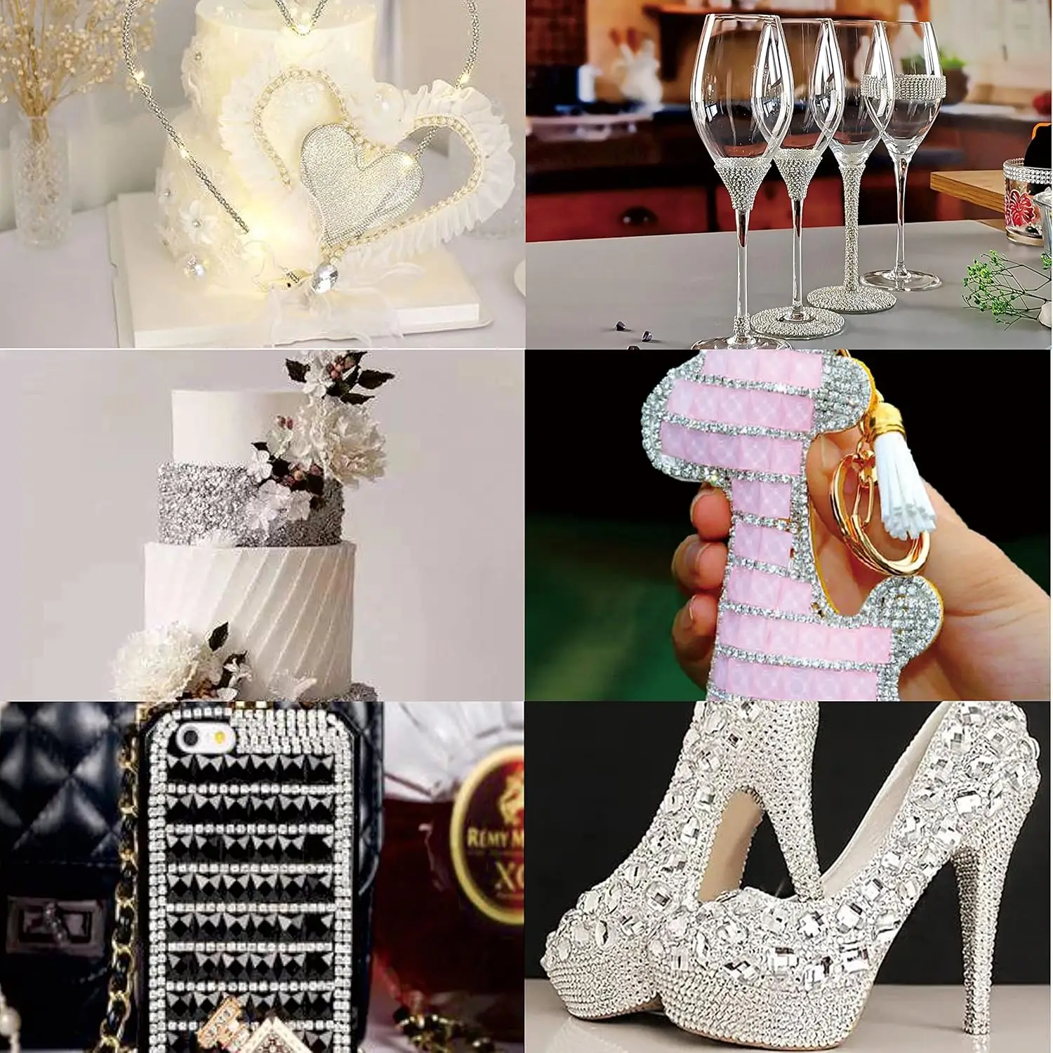 10 Yards Strassbesatz 2 mm Glitzer Kristallkette Hochzeit Party Geschenk DIY Kunst Dekoration Kleidung Hut Tasche Zubehör Strass – Detail 10