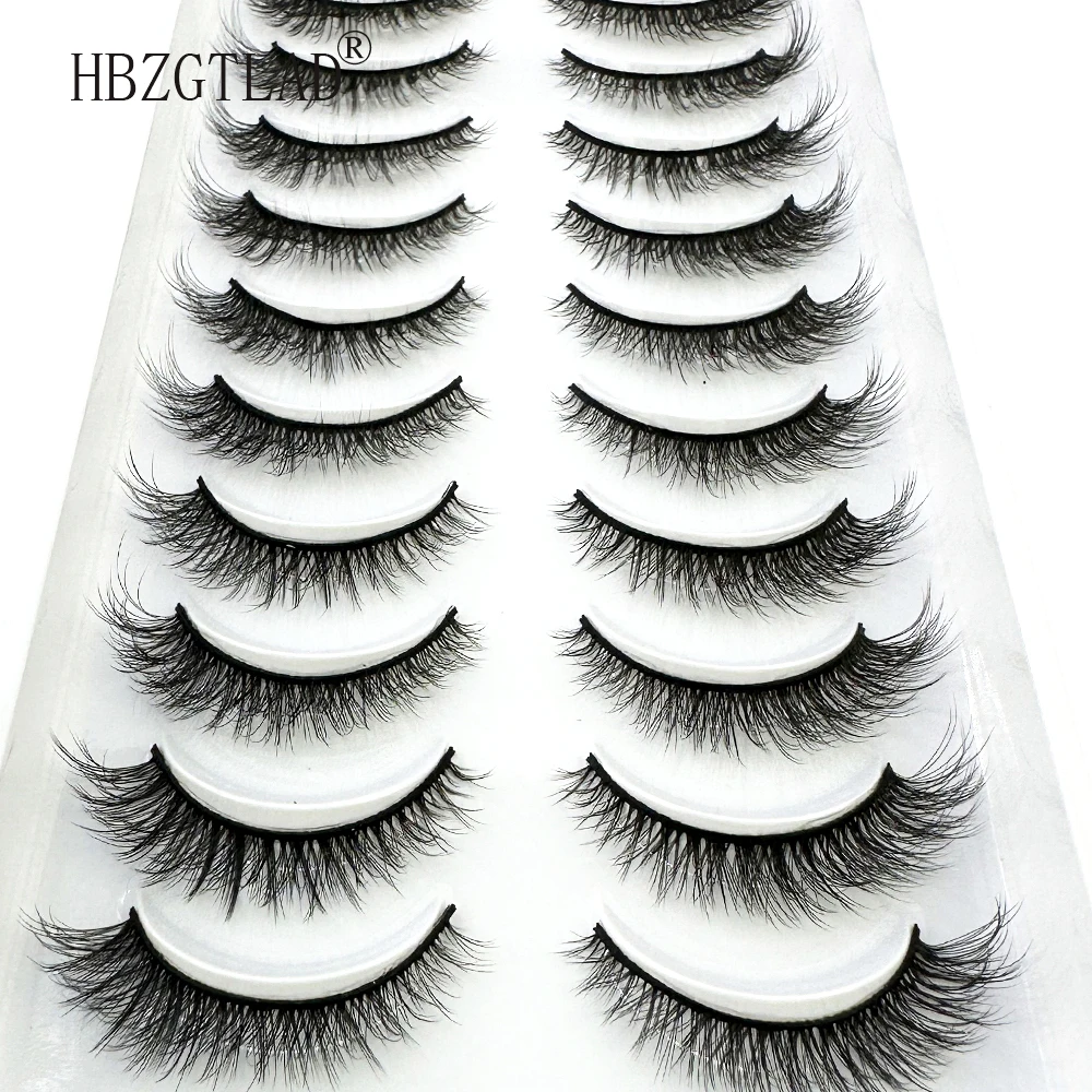 NEW 10 Pairs Natural Long 3D Mink Lashes Soft Short Faux Cils Handmade Fake Lashes Makeup Tool Eyelash Extension maquiagem