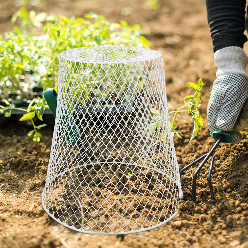 

4Pcs Iron Weave Basket Metal Trash Can Multi-Use Waste Sorting Storage for Kitchen Office Bedroom Garden Plant Cloche with