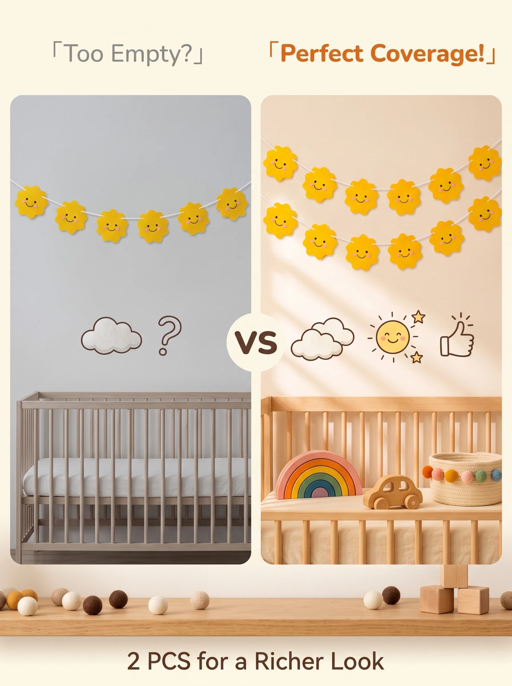Ghirlanda di Fioretti di Feltr - Baby Nursery Bunting recensione e prezzo