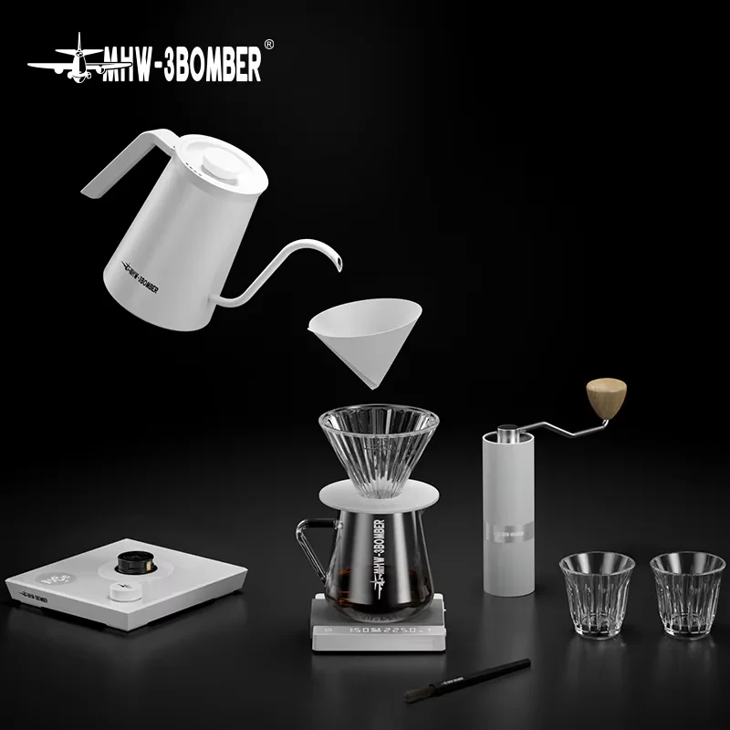 

MHW-3BOMBER Espresso Coffee Maker Set Pour Over Hand Drip Tools Coffee Bean Grinder Barista Accessories Kitchen