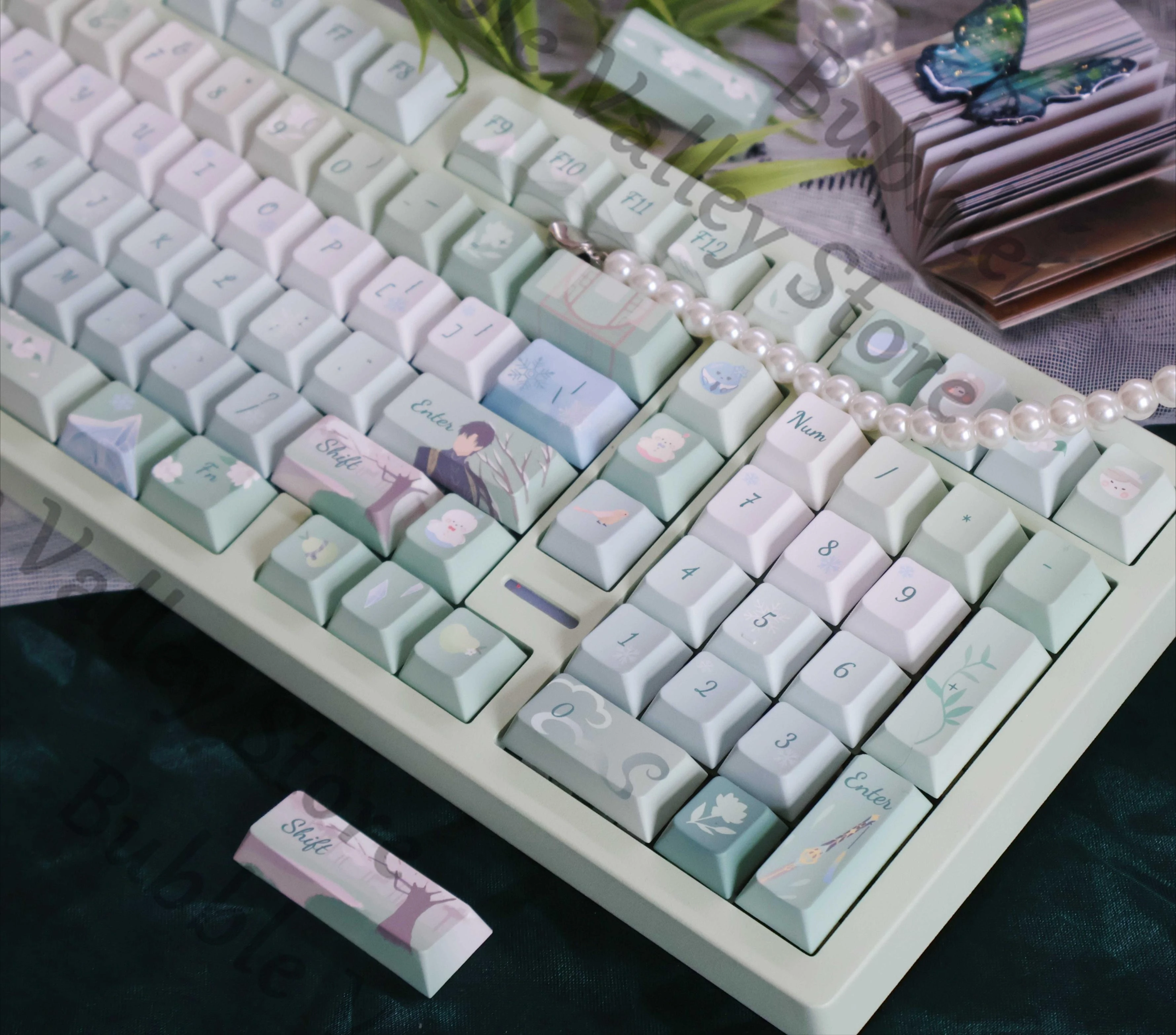 

Anime Love and Deepspace Zayne Cosplay Pbt Keycap Cartoon Kforce Mechanical Keyboard Keycaps Keyboards Cap Accessoriesad Adorn