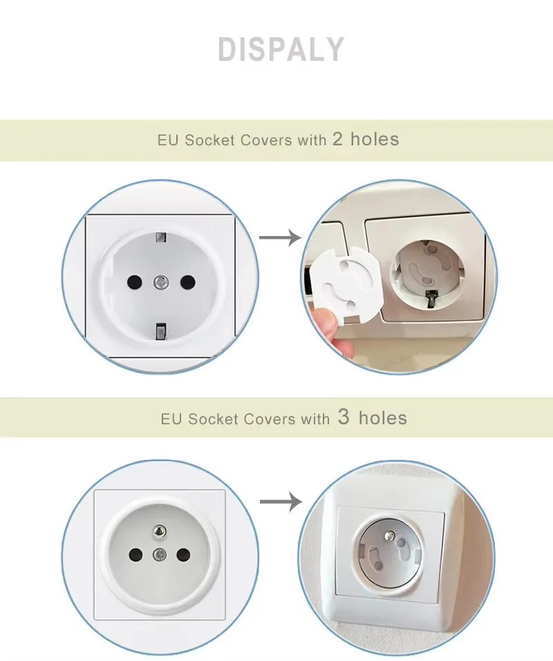 1/10 stücke Steckdose Schutz Baby Kind EU Steckdose Sicherheit Schutz Anti Elektrische Schock Stecker Protector Drehen Abdeckungen – Detail 4