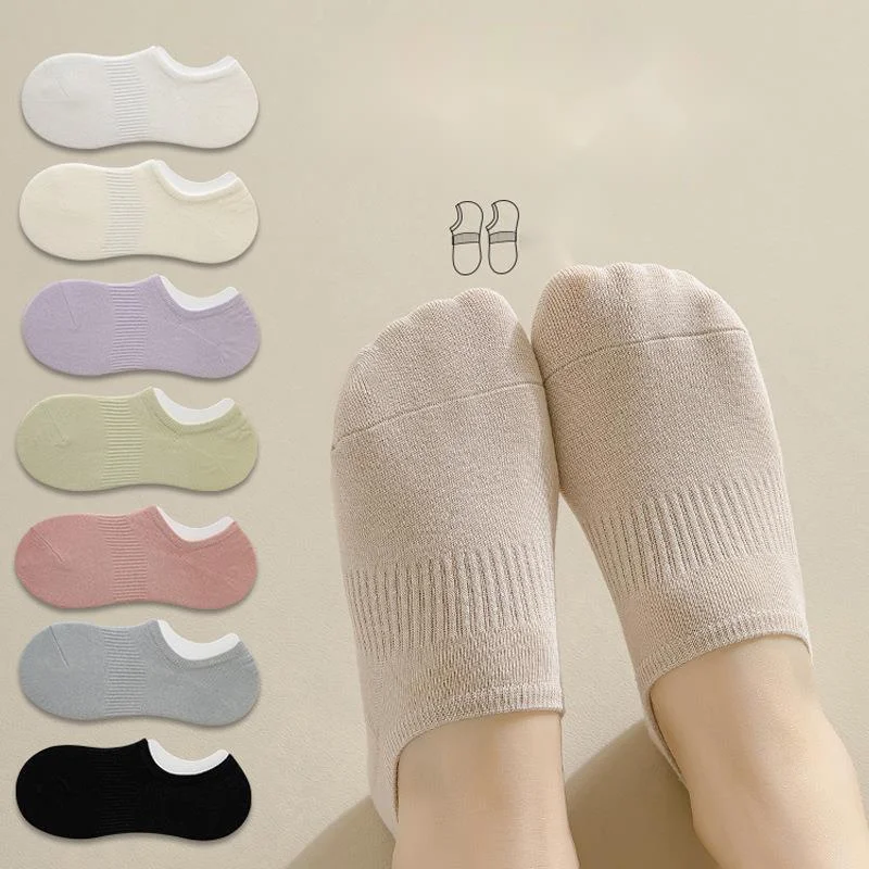 SP&CITY Colorful Solid Color Summer Thin Boat Socks Women's Anti Slip Breathable Comfort Ankle Socks Simple Shallow Mouth Sock