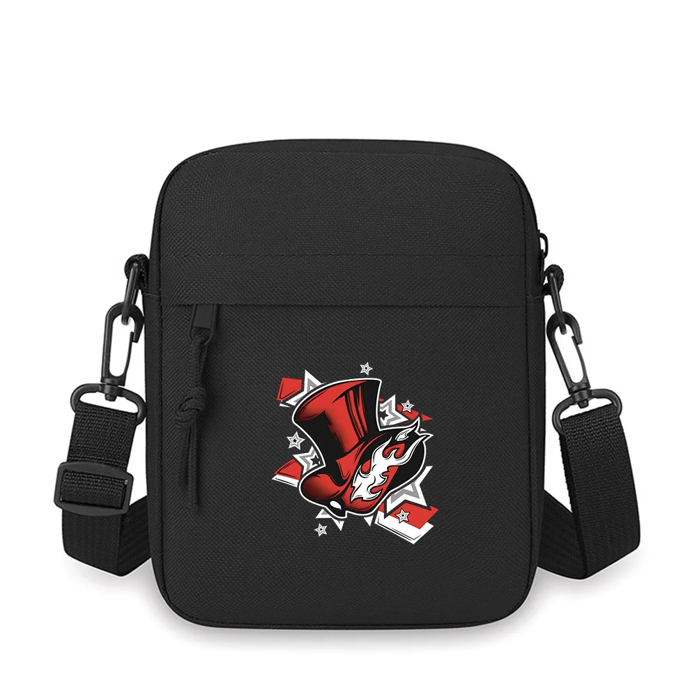Red hat flame stars shape design Men Crossbody Bag Single Shoulder Women Cartoon Anime Film Printing Design Unisex