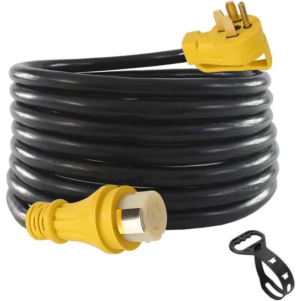 

25Ft 50Amp Heavy Duty RV Extension Cord, 14-50P Male to SS2-50R Female Twist-Lock, 125V/250V for Campers