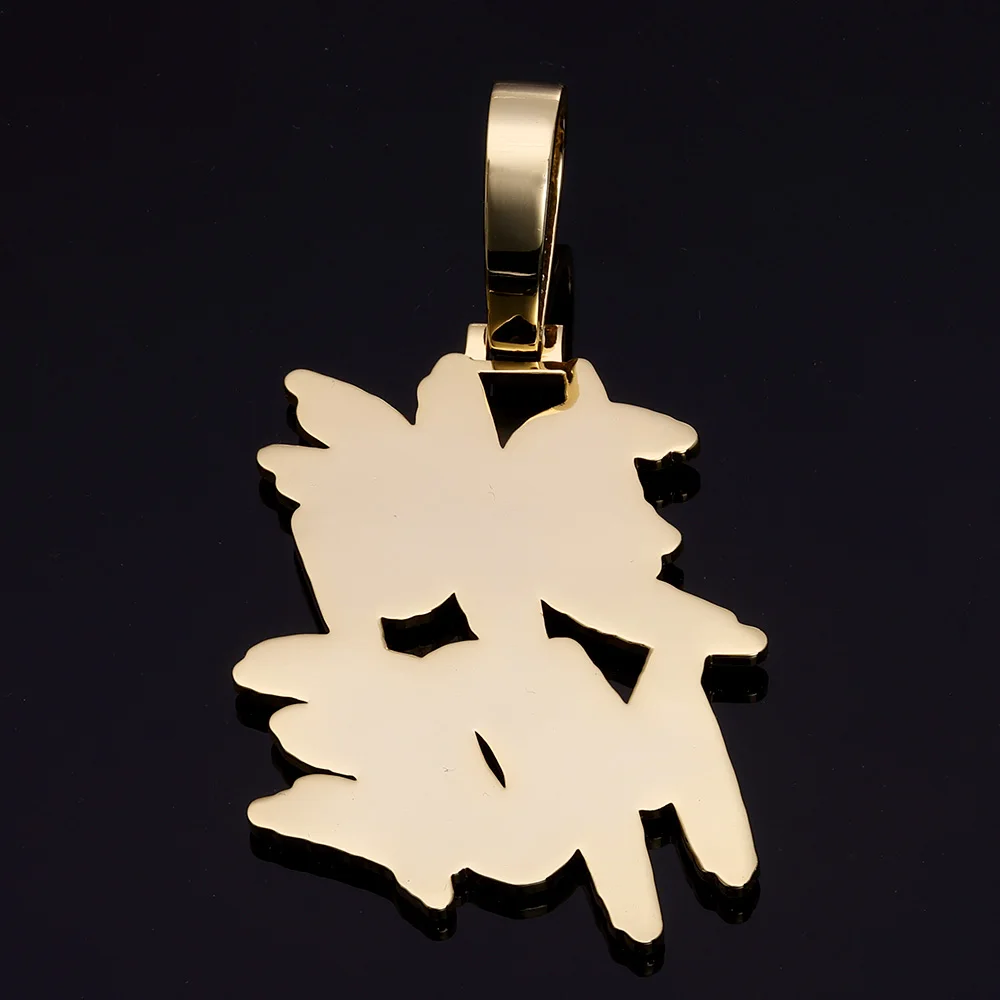 ESKEEM Double Row Letter Pendant Personalized Hip Hop Necklace Custom Logo Charm Jewelry Gold Plated Pendant
