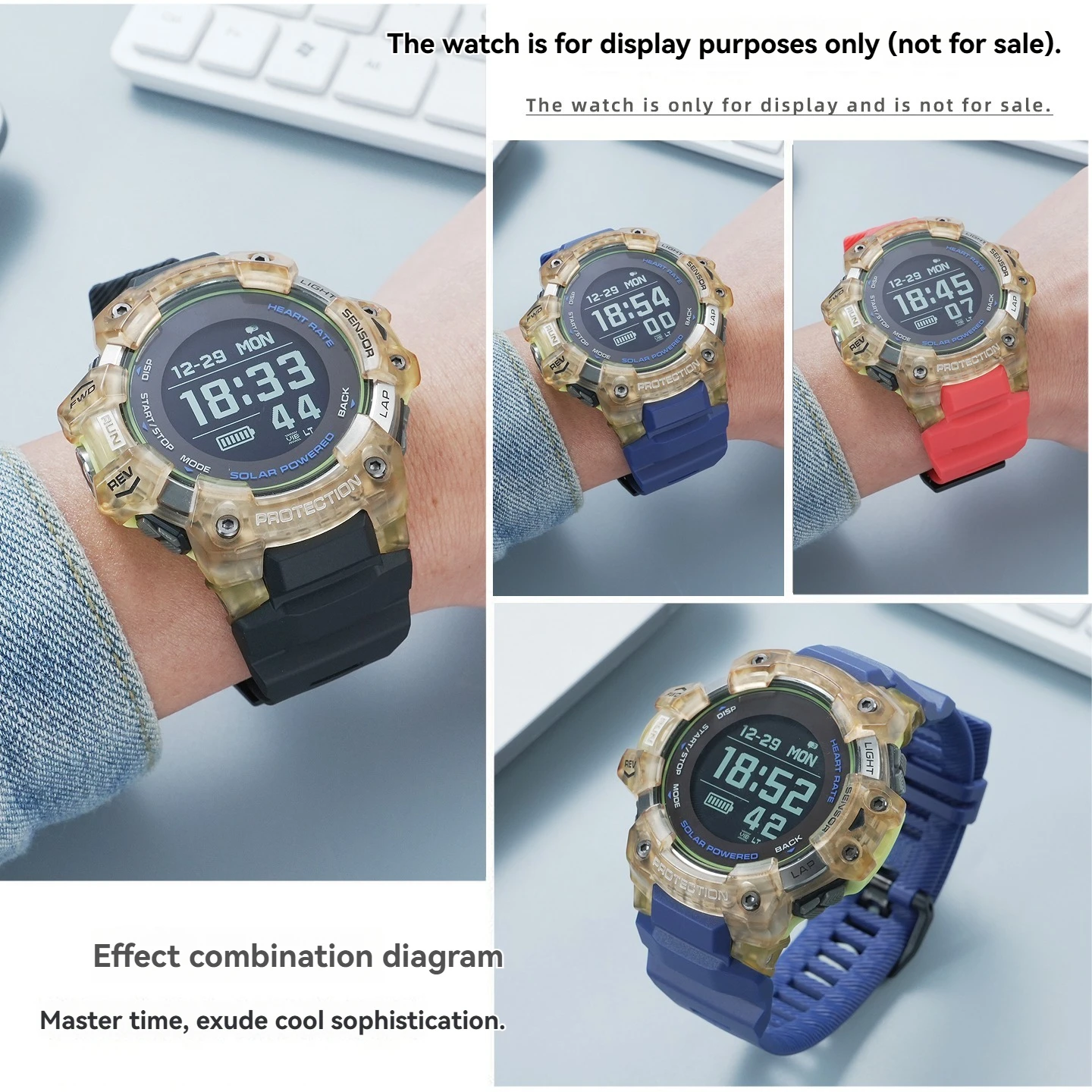 Replacement GBD-H1000 for Casio G-SHOCK Watch Band 3475 Catman Series Black Resin/Silicone Accessory Watch Band