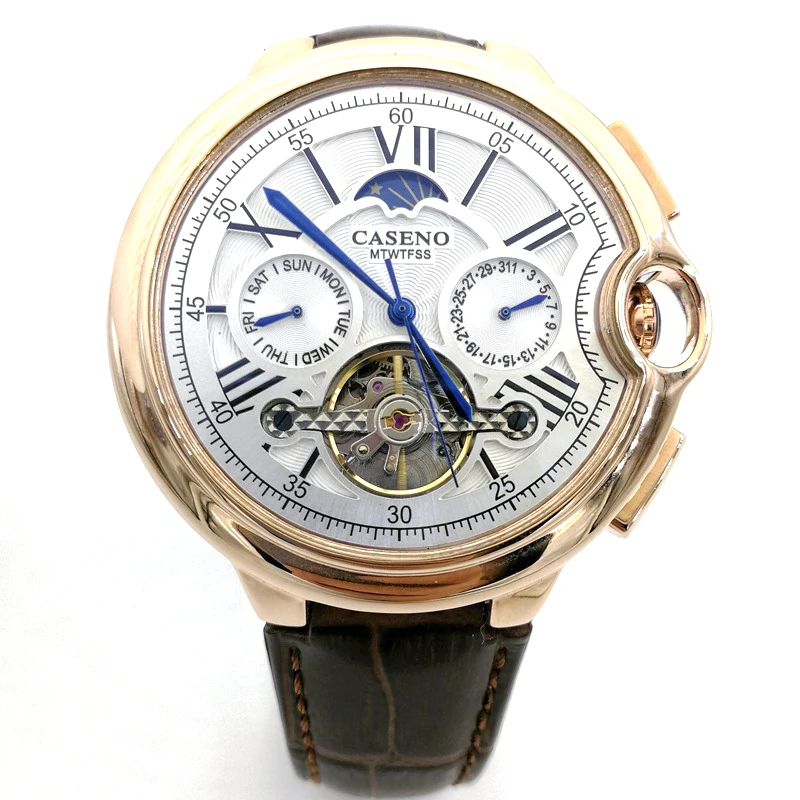 Automatic mechanical watch Men's watch with complex mechanical functions perpetual calendar Sun Moon Wheel