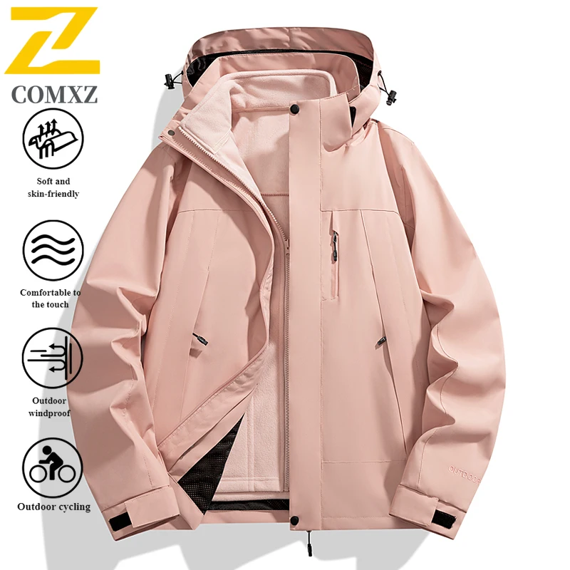 EiAO سترة الجبل نمط 3 في 1 زوجين مجموعة انفصال الصوف مقاوم للماء يندبروف معطف في الهواء الطلق للتخييم الصيد 2025 #2