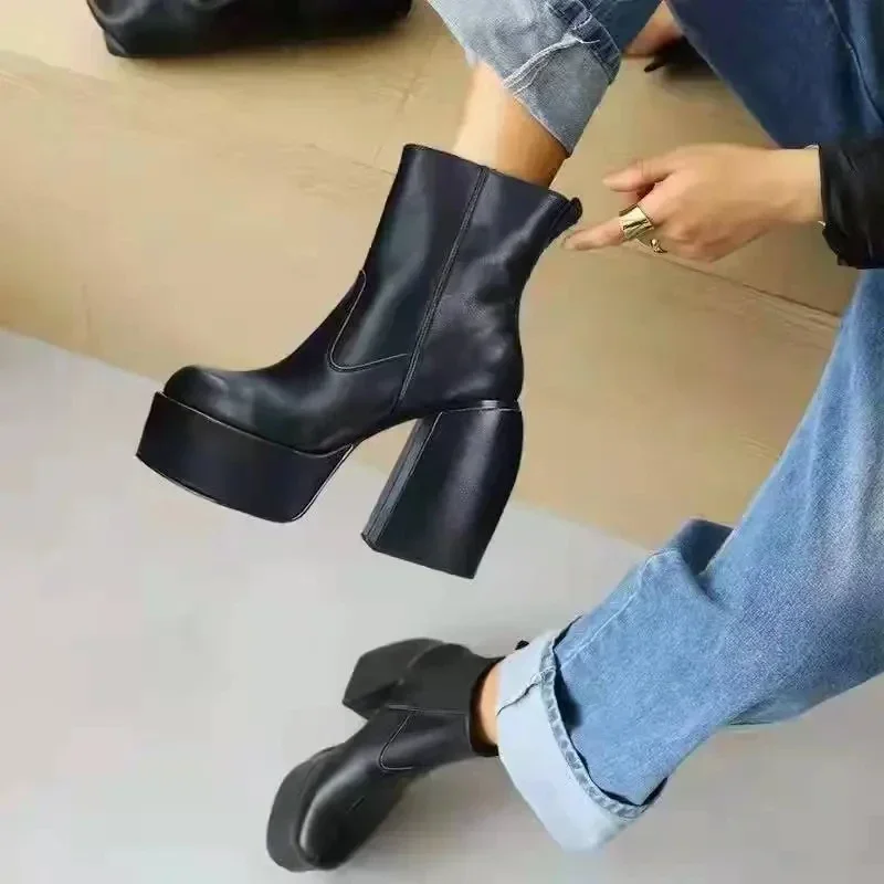 Jesienno-zimowe buty damskie Punk Over The Knee Boots Platform Shoes for Women 2024 Sexy Ladies High Boots Gothic Chaussure Femme