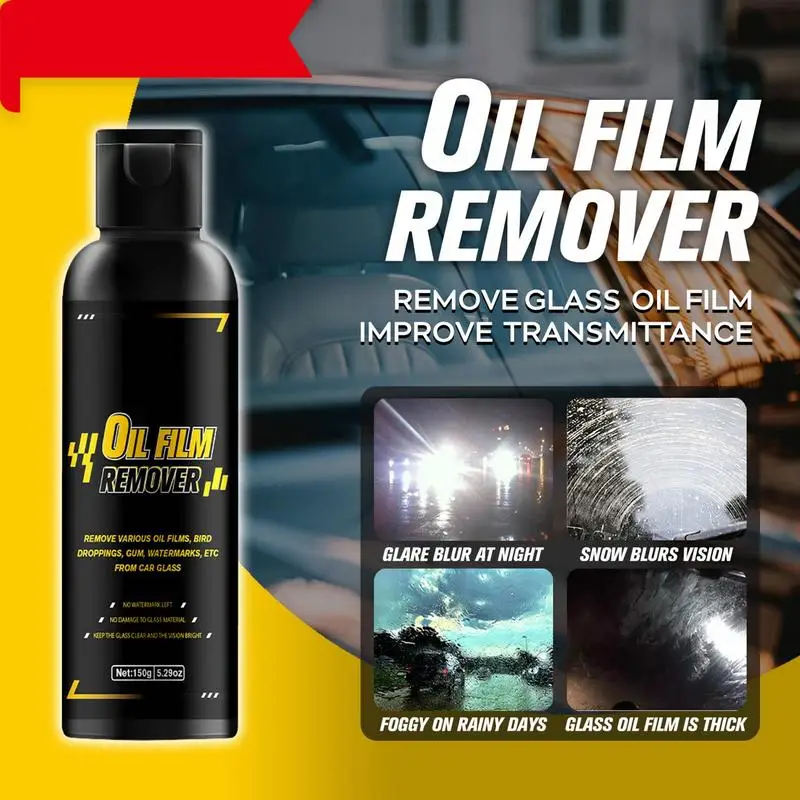 For Car SUV Truck Oil Film Remover Windshield Restoration Oil Film Remover 150g Car Glass Oil Film Stain Removal Cleaner Car